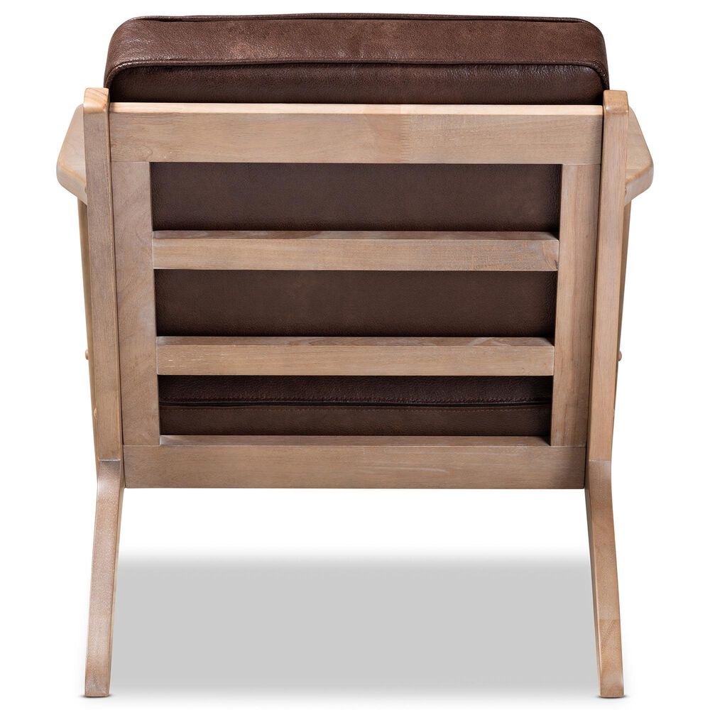 Baxton Studio Sigrid Arm Chair in Dark Brown, , large