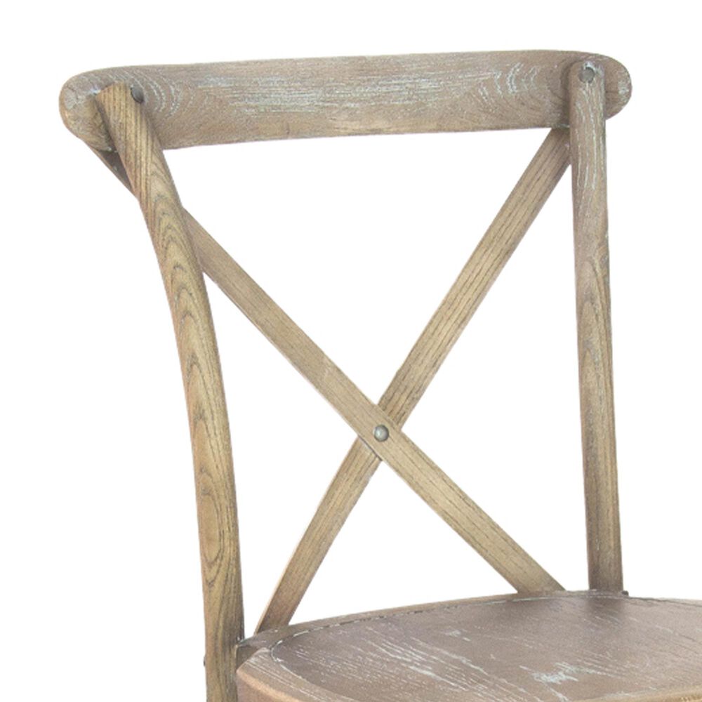 Flash Furniture Advantage XBack Dining Side Chair in Medium Natural and White Grain