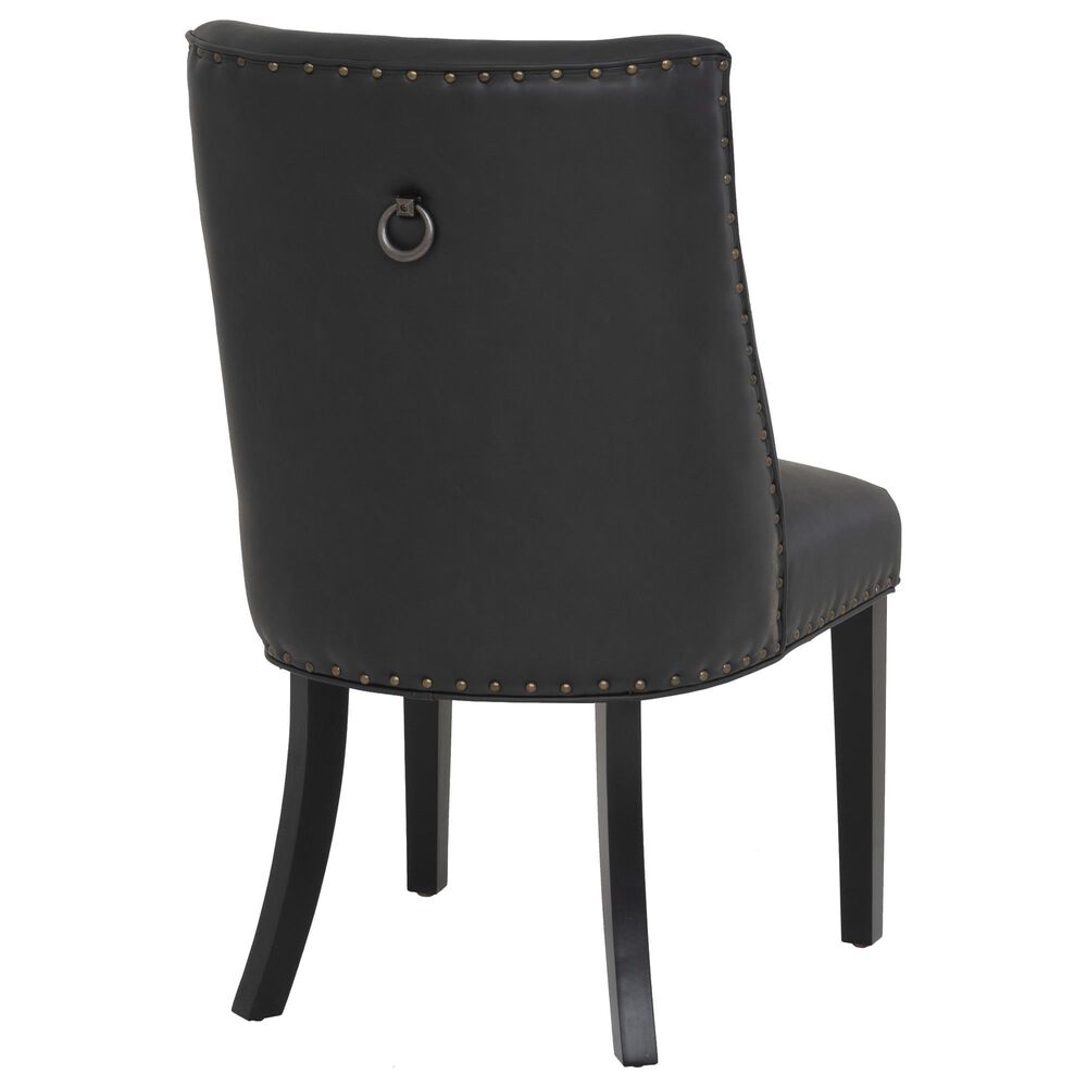 Linon Home Decor Adler Side Chair with Black Faux Leather Cushion in Black, , large