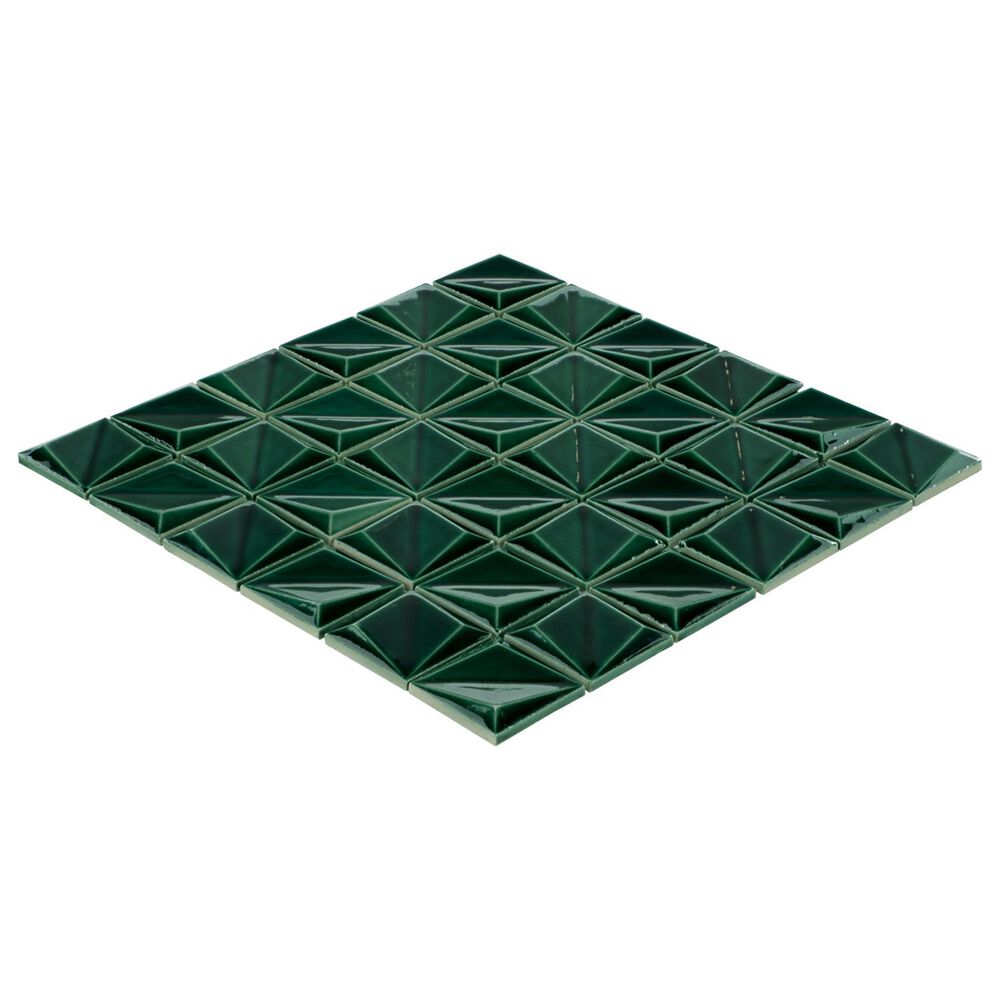 Dal-Tile Artefino Vintage Jade 2" Floret on 12" x 12" Porcelain Mosaic Sheet, , large