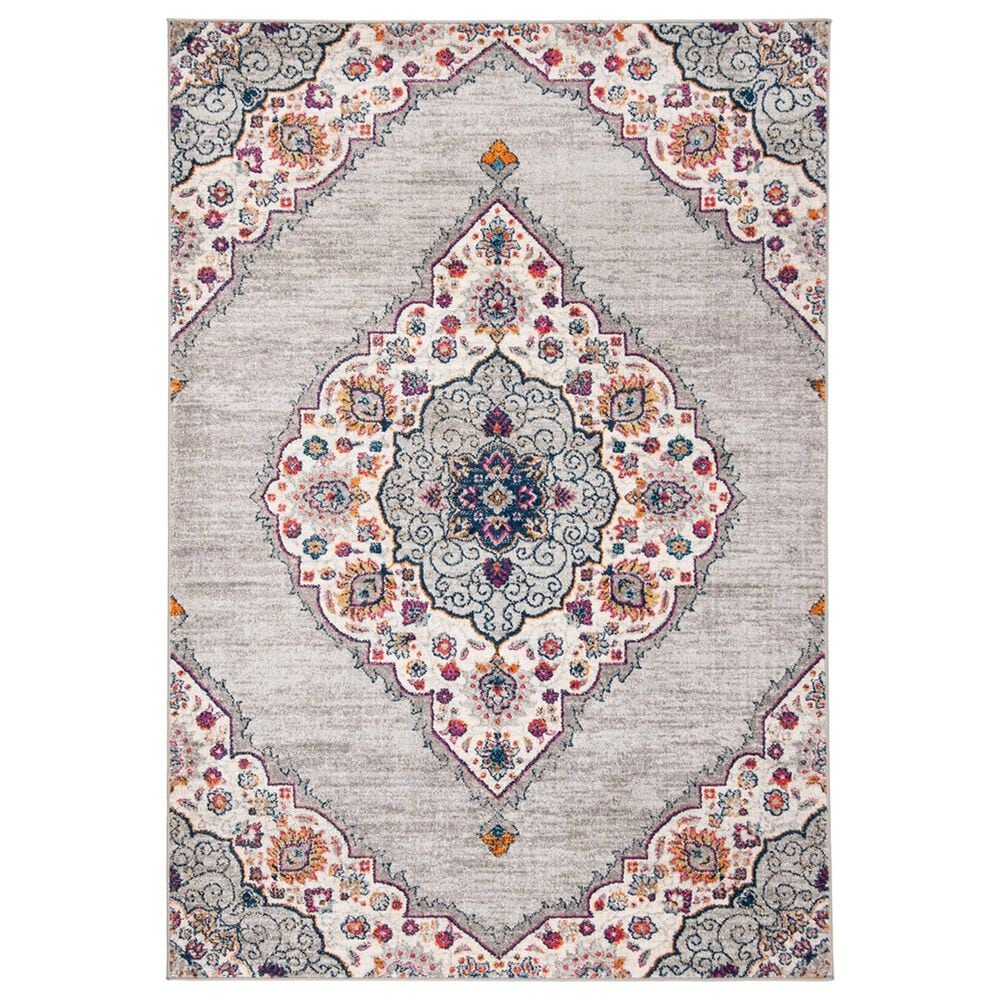 Safavieh Madison MAD153R 5"3" x 7"6" Light Grey and Fuchsia Area Rug, , large