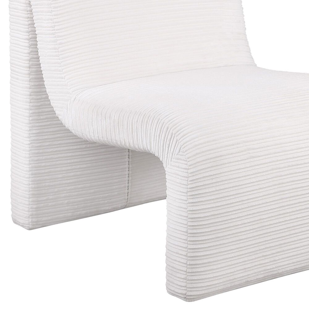 Coaster Drayton Upholstered Curved Accent Armless Chair in Ivory, , large