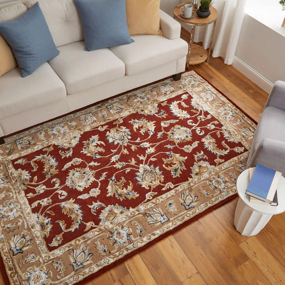 Feizy Prescott 5&#39; x 8&#39; Rust and Beige Area Rug, , large