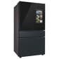 Samsung Bespoke Bespoke 29 Cu. Ft. French Door Refrigerator - Charcoal Glass Top and Family Hub Panels with Matte Black Steel Middle and Bottom Panels Included, , large