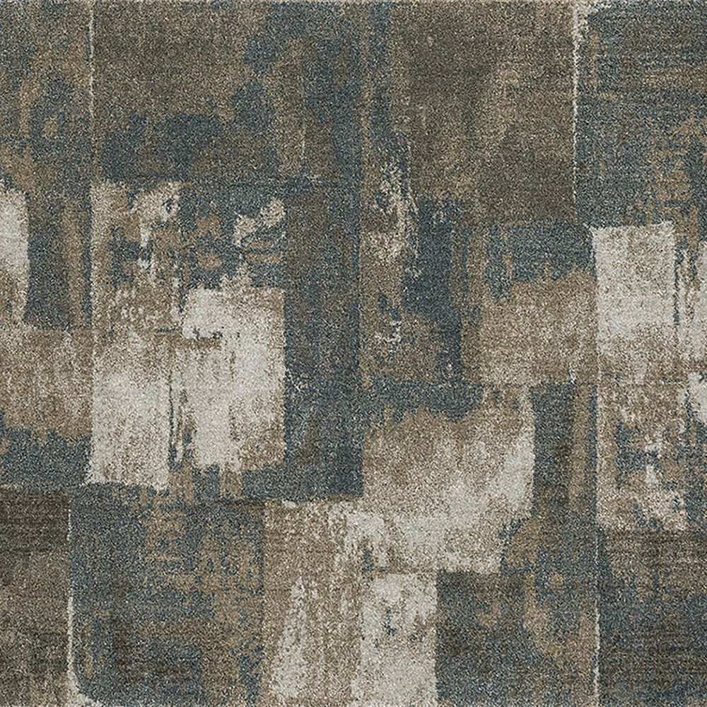 Oriental Weavers Alton Geo Abstract 2&#39;3&quot; x 7&#39;6&quot; Blue and Brown Runner, , large