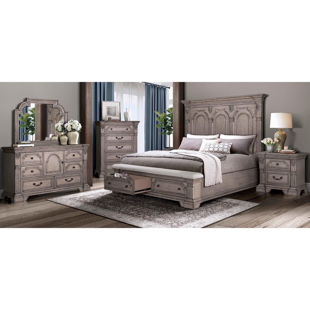 Sasha Lee Traditional Nightstand in Light Taupe, , large