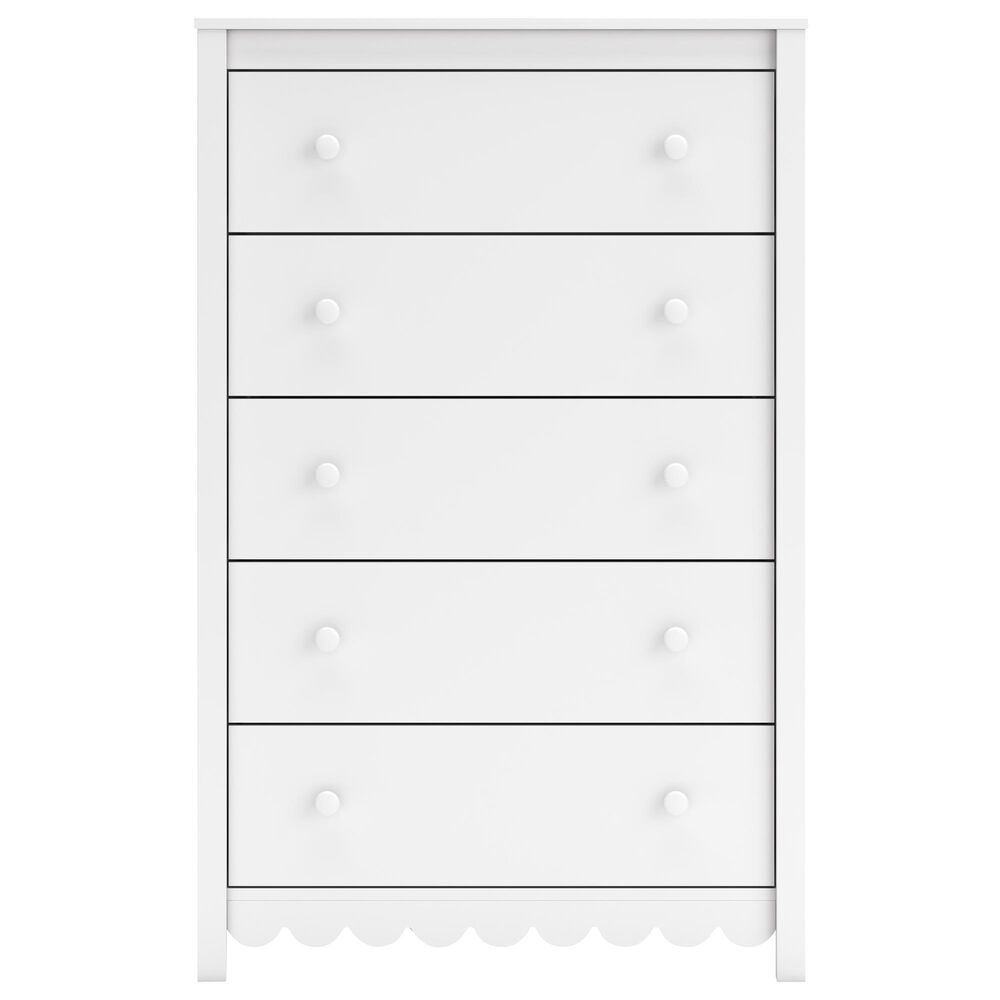 Ashley Hallityn 5-Drawer Chest in Matte White, , large