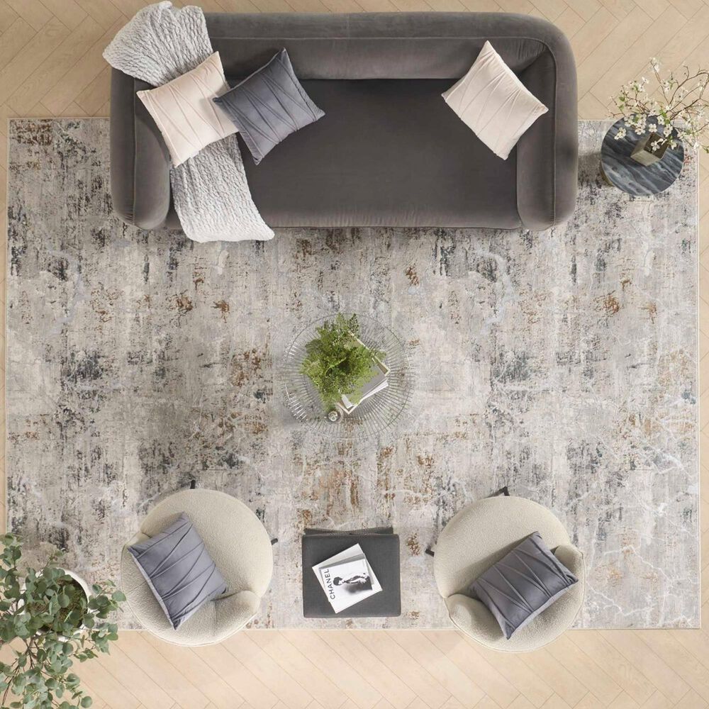 Nourison Glitz GLZ23 Grey and Multicolor 9&#39; x 12&#39; Area Rug, , large