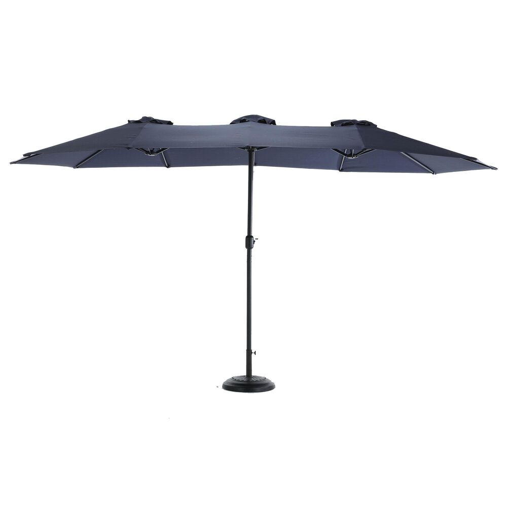 Hearth and Haven 14.8&#39; Double Sided Outdoor Umbrella without Base in Navy Blue, , large
