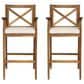 Hearth and Haven Perla Outdoor Bar Stool with Cushion in Brown (Set of 2), , large