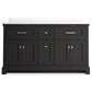 Kohler Charlemont 60" Double Bathroom Vanity in Ferrous Grey with 3 cm White Quartz Top and Rectangular Sinks, , large