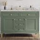 James Martin Vanities Chicago 48" Single Bathroom Vanity in Smokey Celadon with 3 cm Victorian Silver Quartz Top and Rectangular Sink, , large