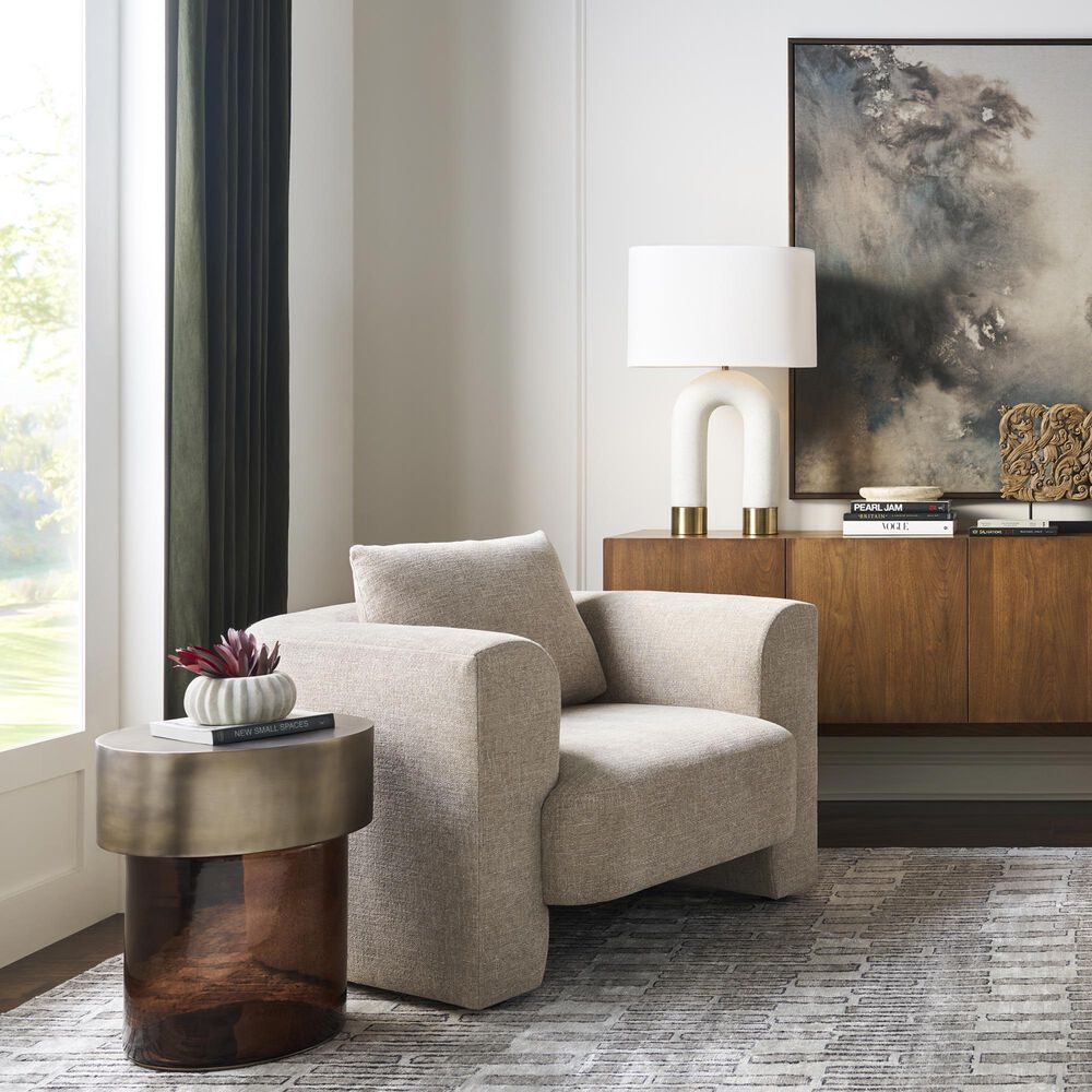 Vanguard Furniture Mia Spot Table with Glass Top in Sienna, , large