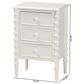 Baxton Studio Malinda 3-Drawer End Table with Spindle Legs in White, , large