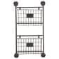Maple and Jade 2-Slot Decorative Magazine Rack Holder with Suspended Baskets and Label Slot in Matte Black, , large