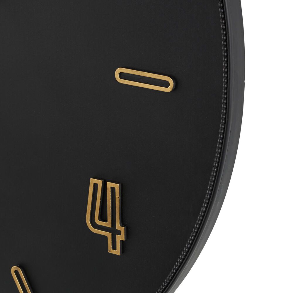 Maple and Jade Large Decorative Wall Clock in Oiled Black and Gold, , large