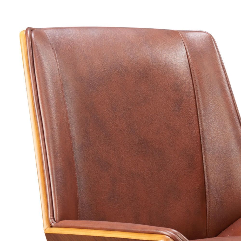 Zuo Modern Maker Office Chair with Brown Faux Leather in Black, , large