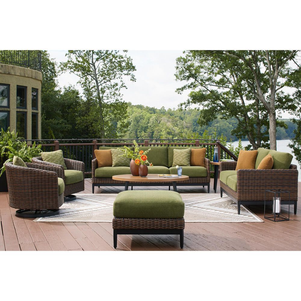 Ashley Horizon Hall Swivel Lounge Chair in Green, , large