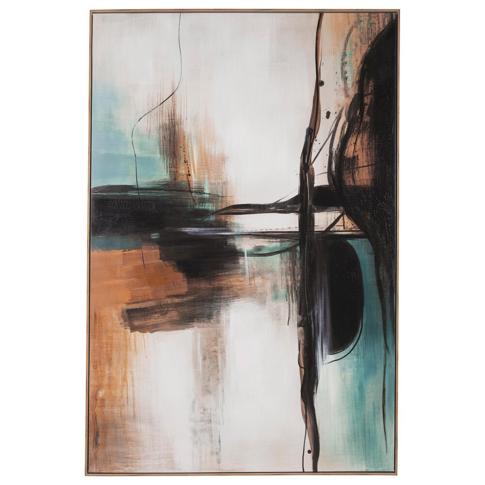 Ashley Brunonia 70.75&quot; x 47.13&quot; Wall Art in Teal, Orange and Black, , large