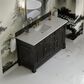 James Martin Vanities Brookfield 60" Single Bathroom Vanity in Black Onyx with 3 cm White Zeus Quartz Top and Rectangular Sink, , large