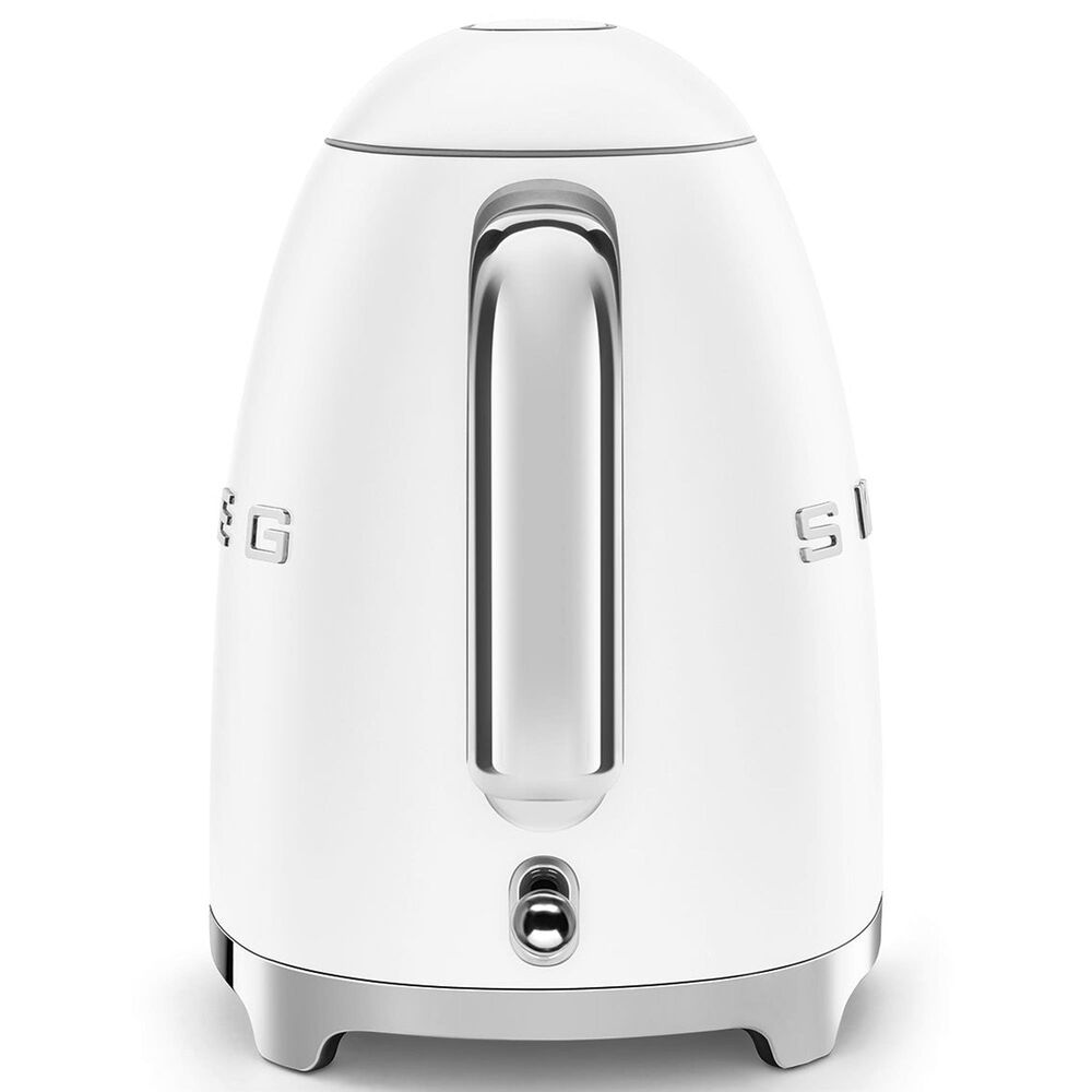 SMEG Retro Style 7-Cup Electric Kettle in Matte White and Polished Chrome, , large