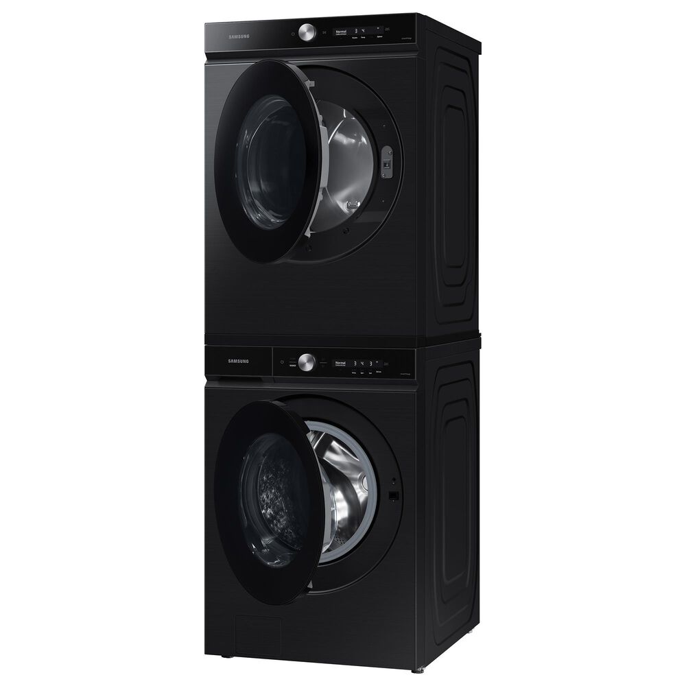 Samsung Bespoke 5.3 Cu. Ft. Front Load Washer and 7.6 Cu. Ft. Electric Dryer Laundry Pair with Stacking Kit in Brushed Black, , large