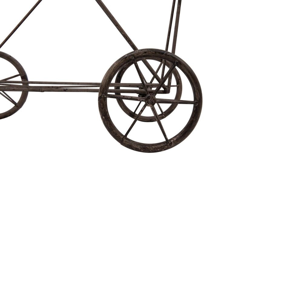 Creative Coop Metal Rolling Laundry Cart with Rack in Grey, , large