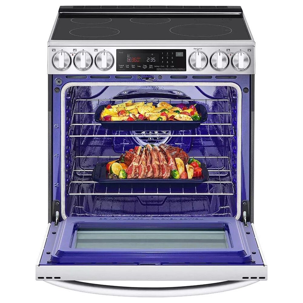 LG 2-Piece Kitchen Package with 6.3 Cu. Ft. Slide-In Induction Electric Range and 1.7 Cu. Ft. Over-The-Range Microwave in Stainless Steel, , large