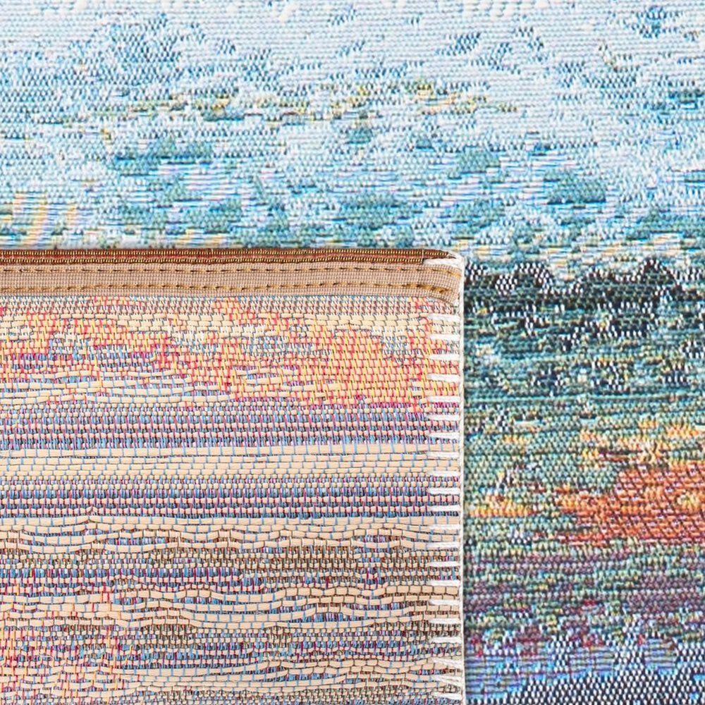 Safavieh Barbados Abstract Sunset 3&#39;3&quot; x 5&#39; Light Blue and Pink Indoor/Outdoor Area Rug, , large