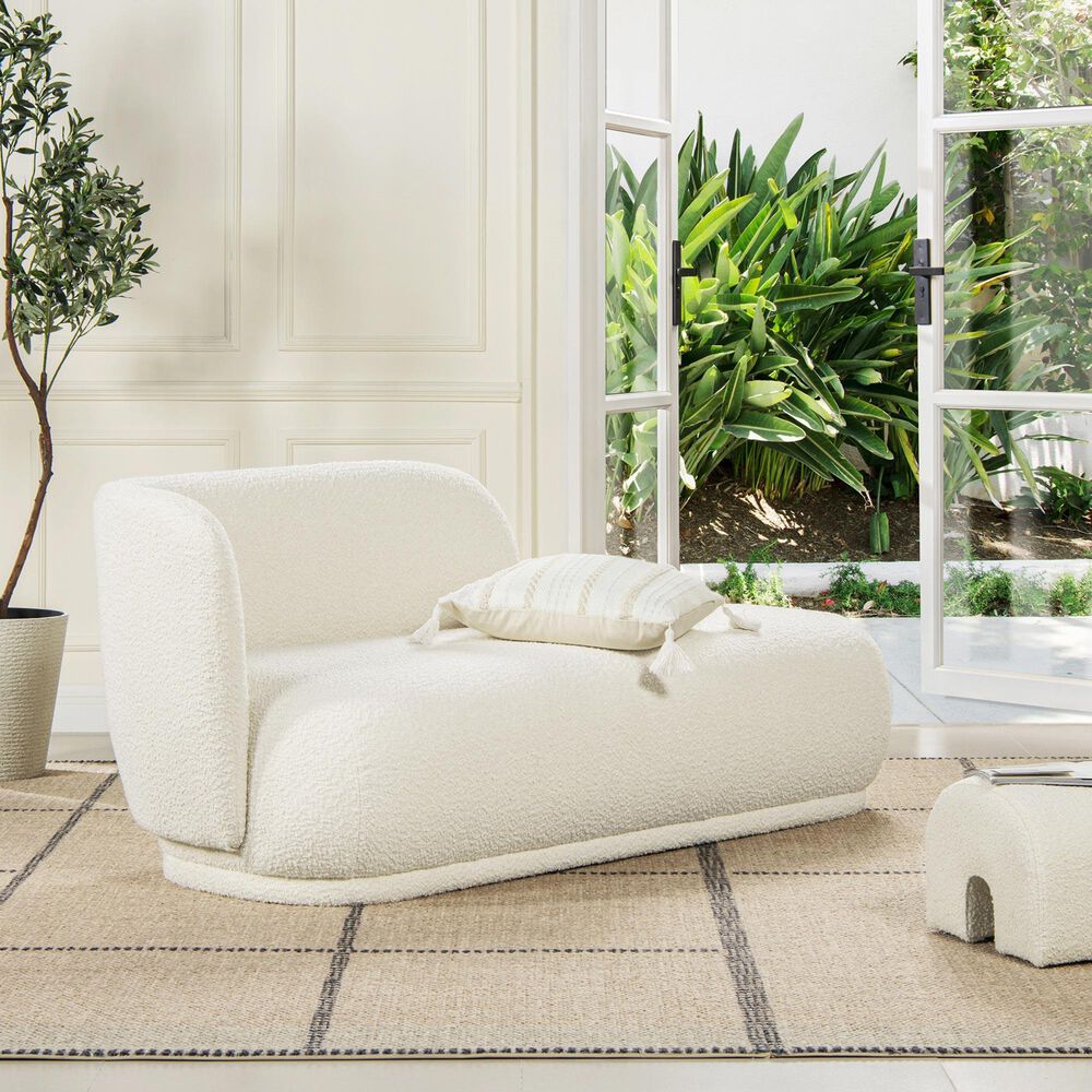Jennifer Taylor Home Aire Right Arm Facing Chaise Lounge in Ivory White, , large