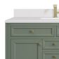 James Martin Vanities Chicago 48" Single Bathroom Vanity in Smokey Celadon with Single Hole 3 cm White Zeus Quartz Top and Rectangular Sink, , large