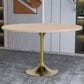 Leisuremod LeisureMod Verve Collection 48 Round Dining Table, Brushed Gold Base with Light Natural Wood MDF Top, , large