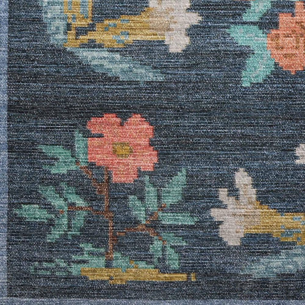 Rifle Paper Co. x Loloi Rosa Hawthorne 2&#39;3&quot; x 3&#39;9&quot; Navy Area Rug, , large