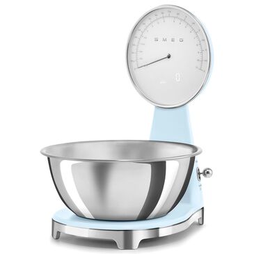 SMEG 50"s Retro Style Kitchen Scale in Pastel Blue and Chrome, , large