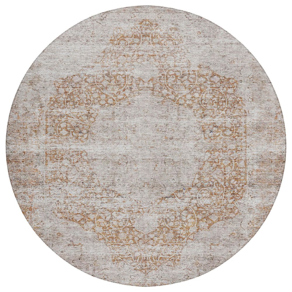 Dalyn Rug Company Karaj KJ8 8" Round Copper Indoor/Outdoor Area Rug, , large