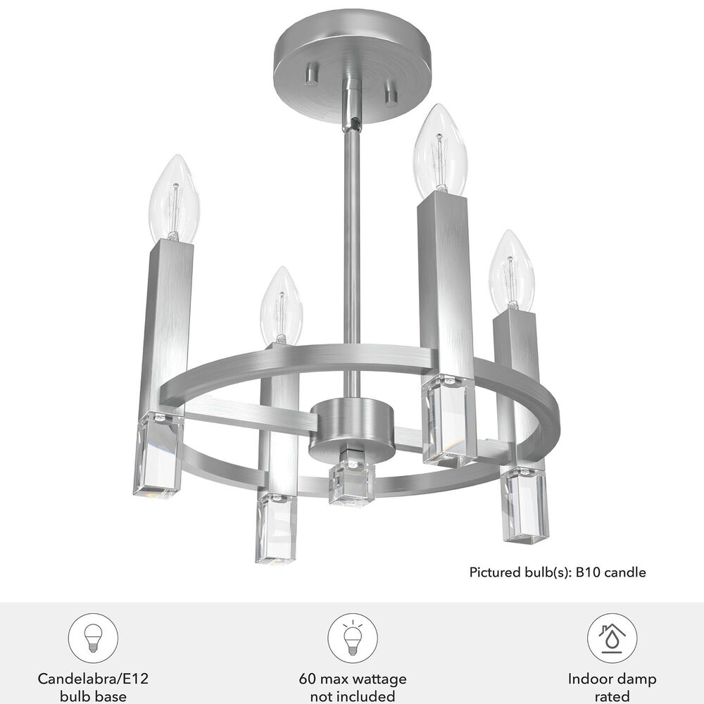 Hunter Sunjai 4-Light Semi-Flush Mount in Brushed Nickel, , large