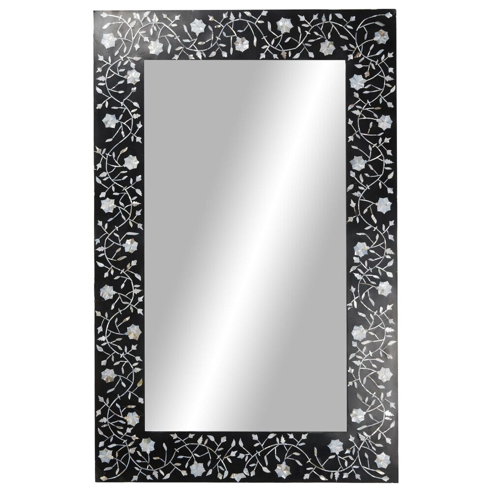 Maple and Jade 30&quot; x 47&quot; Wall Mirror in Black and White, , large