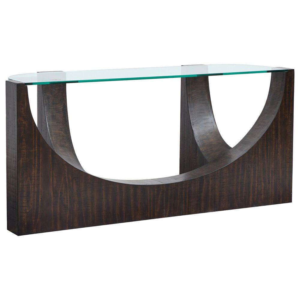 Nicolette Home Beckham Console Sofa Table in Rustic Tavern and Clear, , large