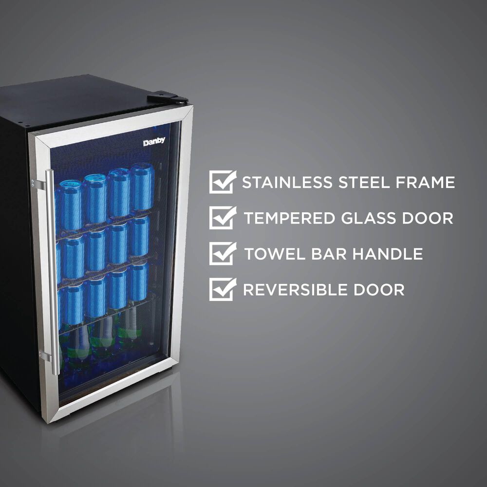 Danby 3.1 Cu. Ft. Beverage Center with Towel Bar Handle in Stainless Steel, , large