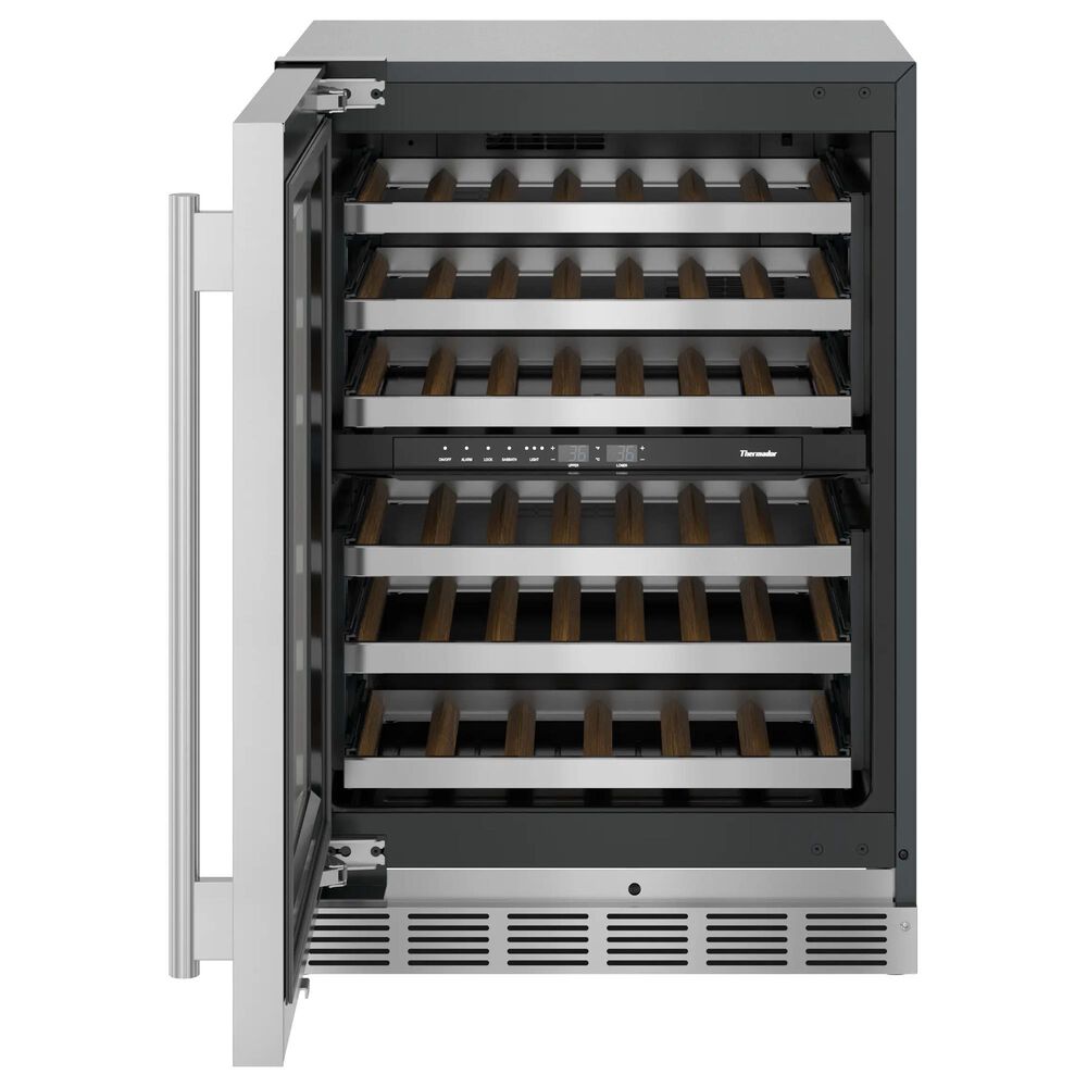Thermador 24" Glass Door Wine Cooler with Masterpiece Handle Left Hinge in Stainless Steel, , large