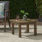 Hearth and Haven Temecula Outdoor Square Side Table with Slatted Top in Grey, , large