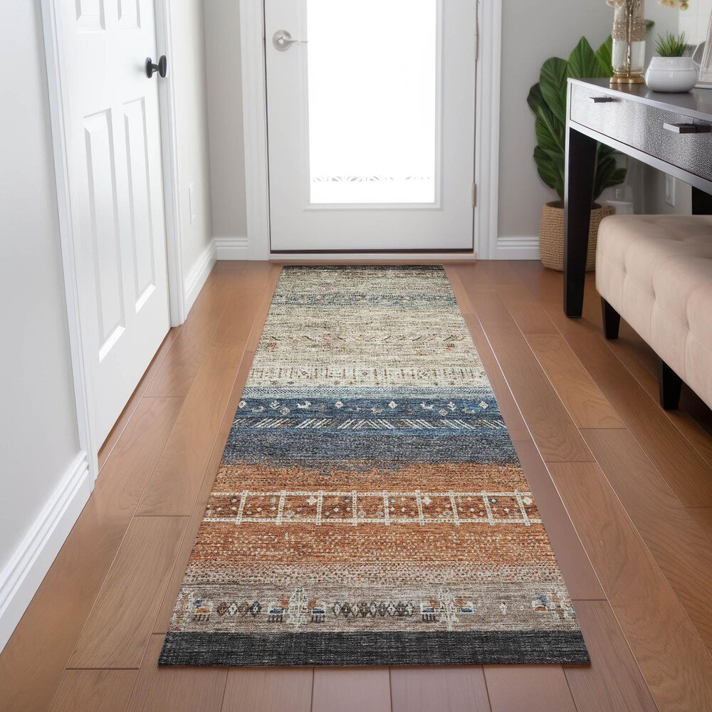 Dalyn Rug Company Karaj KJ7 2&#39;3&quot; x 7&#39;6&quot; Brown Indoor/Outdoor Runner, , large
