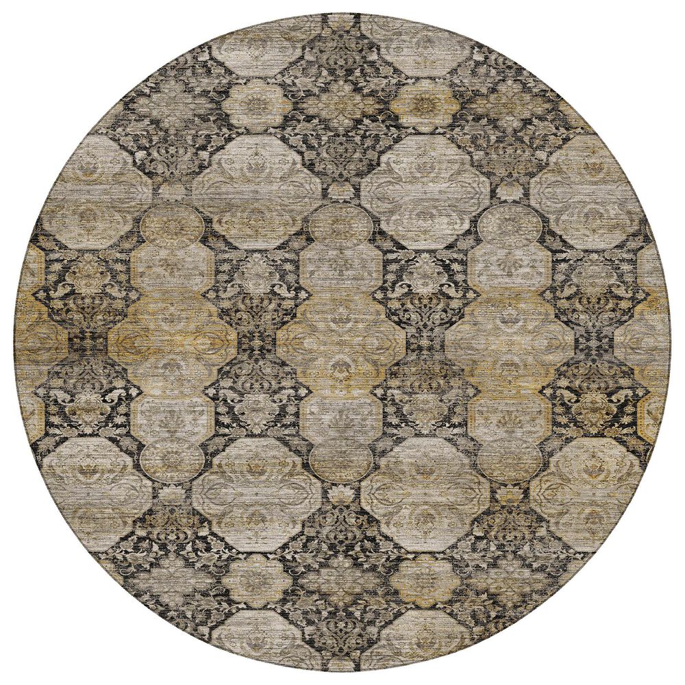 Dalyn Rug Company Aristo AR8 Black 8" Round Area Rug, , large