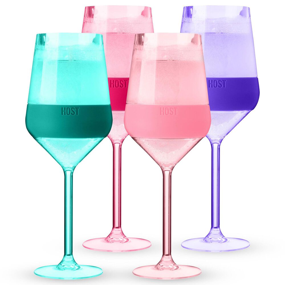 True Stemmed Wine Freeze Cooling Cup Tinted in Multicolor &#40;Set of 4&#41;, , large