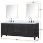 Lexora Home Laurel 84" Double Bathroom Vanity in Grey Oak with White Cultured Marble Top and Rectangular Sinks, , large