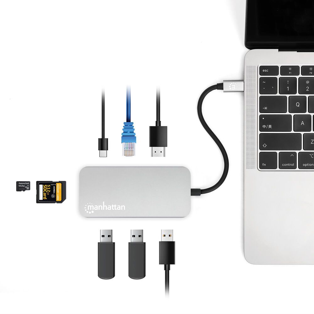 Manhattan USB-C 8-In-1 Docking Station with Power Delivery, , large