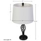 Timberlake 24" Modern Table Lamp with USB Charging Ports and LED Bulbs in Black (Set of 2), , large