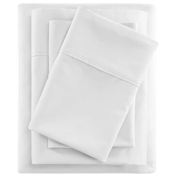 Hampton Park 300 Thread Count Cotton Sateen 4-Piece Full Sheet Set in White, , large