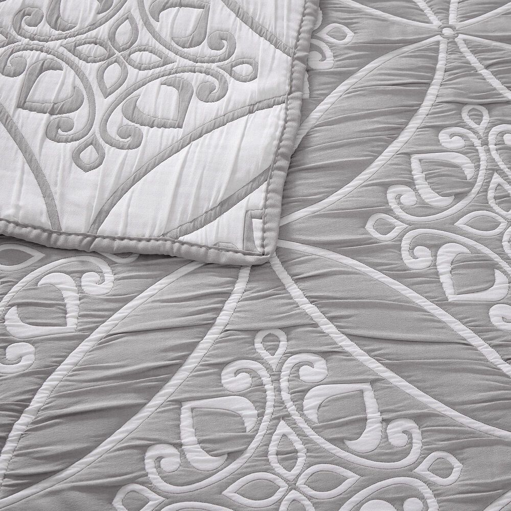 Duke Imports 3-Piece Jacquard Full/Queen Quilt Set in Stone Mandala, , large