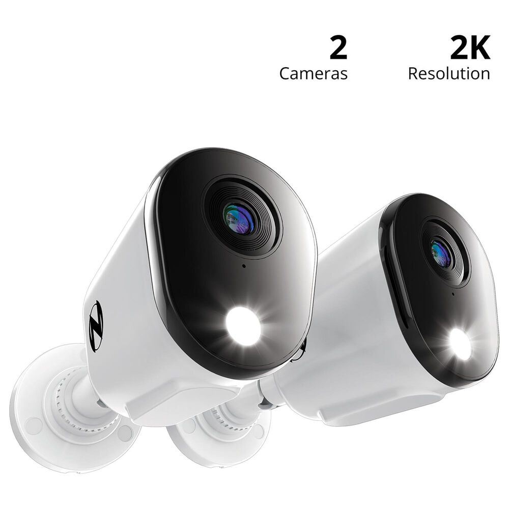 Night Owl Add On Wired 2K Deterrence Cameras with 2-Way Audio - 2 Pack - White, , large